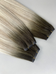 European Thin Invisible New Remy <b>Sewing</b> Body Wave Wavy Virgin T4-8/60A 24in Blonde Product Genius Weft Russian Human Hair - Product Image 4