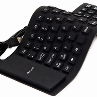 Clavier pliable en Silicone, pour PC, ordinateur portable, avec fil, Standard, connexion USB, rainurage étanche, pour Notebook