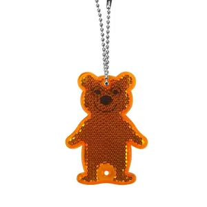 Классический отражающий брелок в форме медведя, используется для рекламного подарка