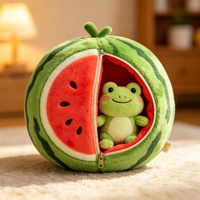 Rits Fruit Groente Pluche Speelgoed Afneembaar Verborgen Dierenpop Zacht Gevuld Creatief Transformatiekussen voor Kinderen Cadeau