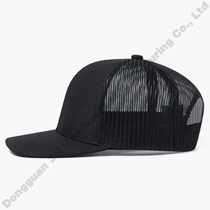 Casquette de camionneur unisexe à 6 panneaux, profil moyen structuré, unie, de marque, en gros, personnalisable, vierge - Product Image 3