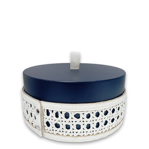 Boîte de rangement en bois écologique personnalisable de haute qualité avec des accents en rotin tissé à la main et en PU pour une présentation décorative - Product Image 1