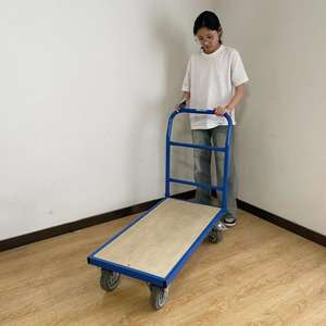 अनुकूलन योग्य 300 किलोग्राम भारी शुल्क कार्बन स्टील ट्रॉली गाड़ी चार पहिया ठोस धातु हैंडकार्ट खरीदारी के लिए मंच के साथ - Product Image 3