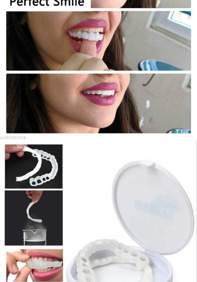 2021 New snap smile customized label Upper lower False teeth cover Perfect Smile Veneers Comfort Fit Flex Denture braces