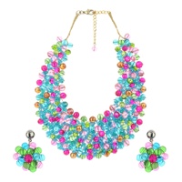 Haute qualité à la main perles colorées pleine couche brin bavoir collier ras du cou pour la fête inde accessoires de mode