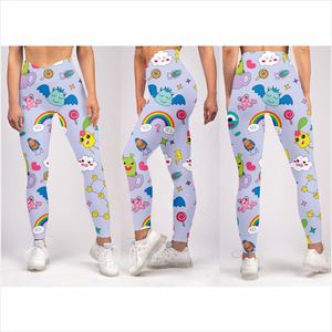 2021 Popular 2017 cintura media Spandex poliéster Leggings sublimación diseño pantalón - Product Image 1