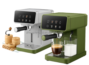 Machine à café italienne semi-automatique avec réservoir à lait |   Réservoir à lait décoratif personnalisé |   Parfait pour le bureau et la maison - Product Image 2