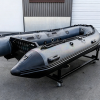 Bateau de pêche gonflable de luxe à rames, bateau à moteur électrique en aluminium, bateau gonflable à rames en PVC Hypalon avec moteur