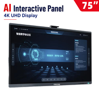 Panneau interactif IA haute performance, tableau blanc interactif intelligent LED 4K pour les environnements d'enseignement et de conférence