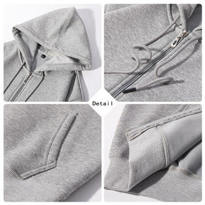 Sweat à capuche zippé personnalisé avec logo, 420 g/m², poids lourd |   Cardigan en polaire Silver Fox pour l'hiver, chaud et confortable |   Sweat-shirt unisexe épais style streetwear - Product Image 4