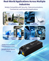 Injektor PoE Pintar AI 30W 60W 90W IEEE 802.3af/at/bt Gigabit PoE++ dengan Layar LED