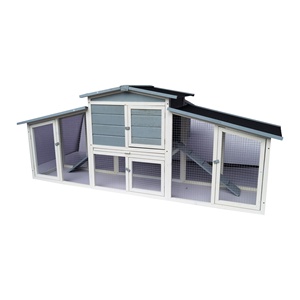 XPT010 Poulailler en bois gris moderne pour animaux de compagnie en plein air ferme maison poulet course pour animaux de compagnie pour jardin poulet course - Product Image 1