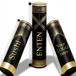 Disposable Biodegradable Sushi Paper Push up Tube <b>Container</b> with Sauce Tube Custom Color Takeaway Packaging - Product Image 3