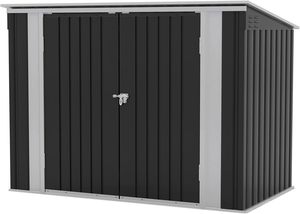 <span class=keywords><strong>Caseta</strong></span> Metálica Horizontal de 6 x 3 Pies, <span class=keywords><strong>Caseta</strong></span> de Almacenamiento Exterior con Puertas Dobles con Cerradura y Bisagras de Fácil Elevación <span class=keywords><strong>para</strong></span> Contenedores de Basura - Product Image 5