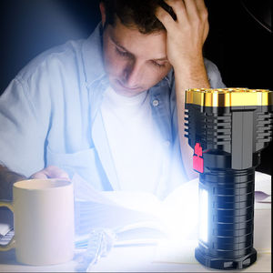 Multifunctional Rechargeable LED <strong>Flashlight</strong> with Long Range Spotlight ABS COB Lithium Battery Tactical Camping <strong>Use</strong> Bright Light - Product Image 5