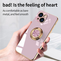 Accessoires mobiles, coque de téléphone avec anneau magnétique pour iPhone 16 Pro Max Plus, design luxueux, coque de téléphone souple