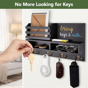 WDF Porta Llaves De Pared casa portachiavi <span class=keywords><strong>in</strong></span> <span class=keywords><strong>legno</strong></span> Rack supporto scaffale gancio e posta per montaggio a <span class=keywords><strong>parete</strong></span> portachiavi per <span class=keywords><strong>parete</strong></span> - Product Image 2