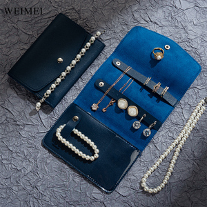 WEIMEI Portable PU Leather Jewelry Storage Bag Convenient Portable Ring Necklace Earrings <b>Envelope</b> Great <b>Gift</b> for Women - Product Image 2