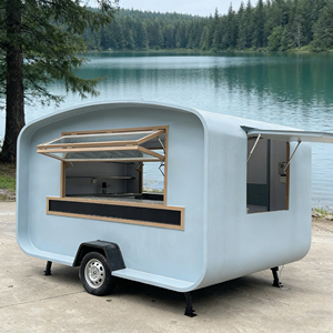 รถขายอาหารเคลื่อนที่สไตล์เรโทร ระดับเชิงพาณิชย์ สำหรับตลาดกลางคืน ร้านค้าริมทาง กาแฟ ขนมหวาน ของว่าง ธุรกิจจัดเลี้ยงนอกสถานที่ และขายของ - Product Image 4