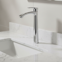 Robinet de lavabo moderne haut de gamme à monobloc en laiton chromé avec noyau en alliage de zinc poli, pour salle de bain et usage domestique
