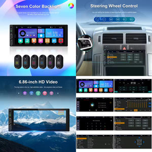 Autoradio compact 6,86 pouces Podofo, simple DIN, CarPlay sans fil/filaire, Android Auto, MP5, Bluetooth, microphone - Product Image 2