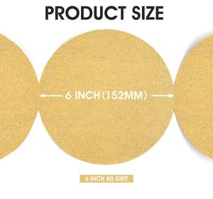 Rouleau de disque de ponçage or grain 80 <span class=keywords><strong>6</strong></span> pouces disque de ponçage PSA auto-adhésif rouleau de papier de verre à dos <span class=keywords><strong>collant</strong></span> pour peinture - Product Image 3