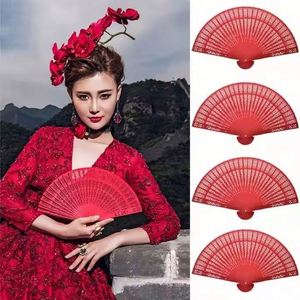 Hollow Handheld Sandalwood Fans in Various Colours Wood Folding Decorations for Baby Shower Birthday Party Souvenirs Favors - Product Image 4