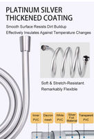 Tuyau de douche en PVC gris argenté, flexible, anti-emmêlement, avec filtre pour pomme de douche, durable pour salle de bain