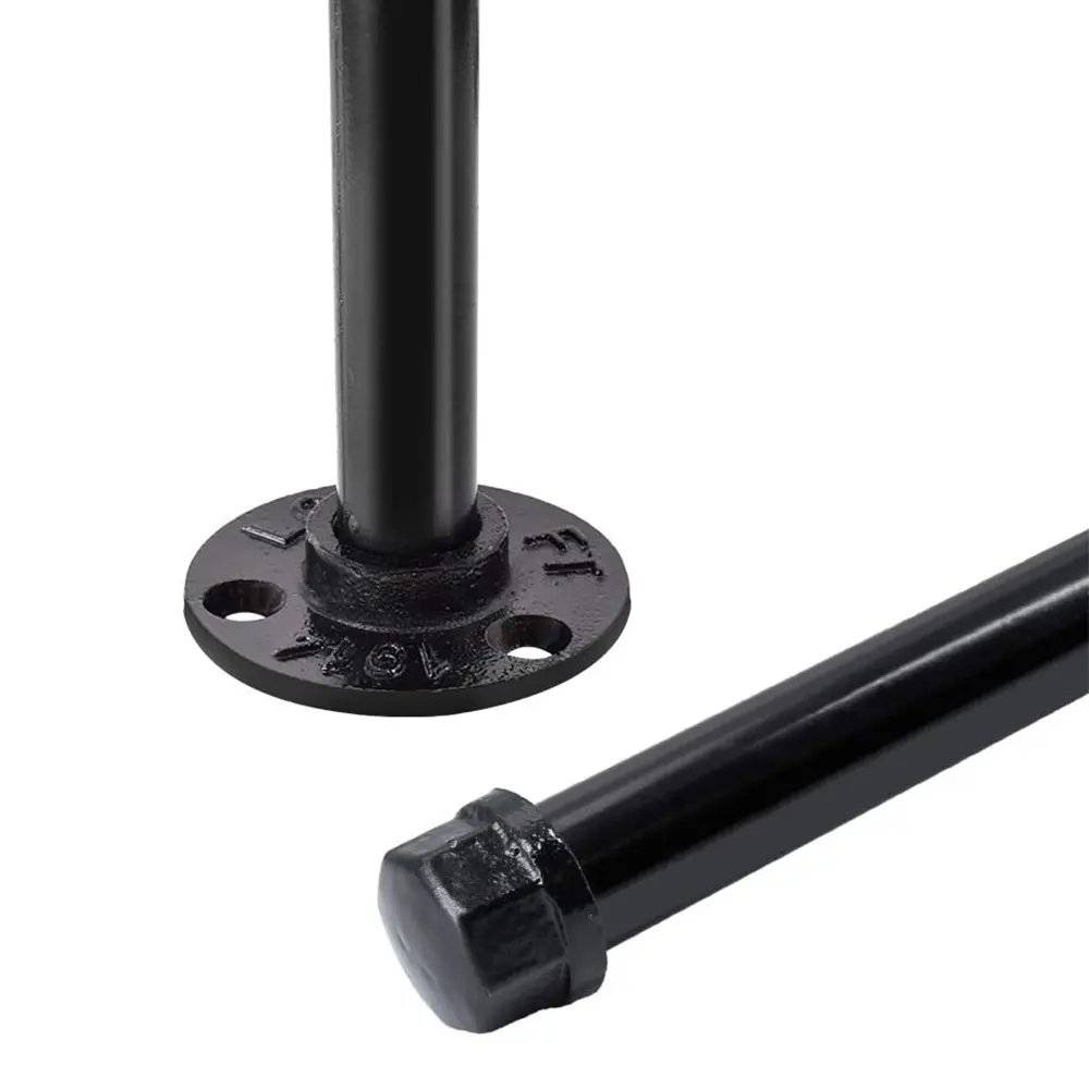 Brida de suelo de hierro negro de 3/4 pulgadas, dimensiones para muebles de bricolaje, patas de mesa