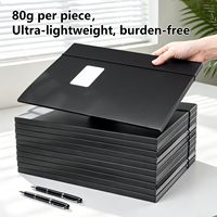Dossiers de classement en plastique noir A4, dossiers de rangement de documents, 0,5 x 9 x 12,5 pouces, dossiers de classement de projets de bureau
