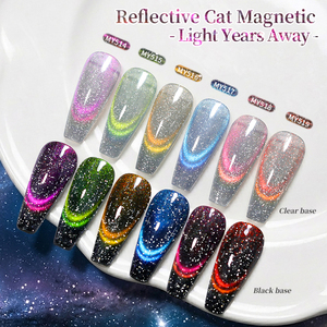 BORN PRETTY 10ml Gel Magnétique <span class=keywords><strong>Effet</strong></span> Œil de Chat Réfléchissant Double Lumière OEM Sans TPO HEMA Gel Polish Scintillant Galaxie pour Ongles - Product Image 2