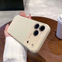 Coque de téléphone élégante en silicone souple de couleur unie avec grande fenêtre pour appareil photo, compatible avec iPhone 17, cadre de protection surélevé pour appareil photo, antichoc