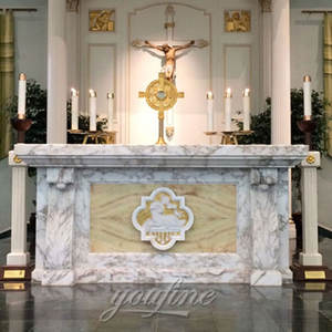 Autel en marbre naturel d'église religieuse occidentale - Product Image 2