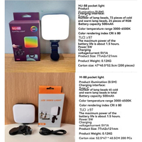 Mini Lampe Clip Portable Tofu pour Photographie, Lumière d'Appoint RGB Rechargeable LED pour Vidéo, Vlog, Téléphone, Appareil Photo, Selfie, Intensité Réglable