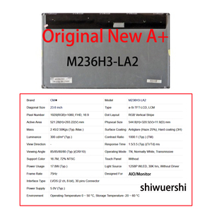 Écran LCD d'origine neuf A+ 23,6 pouces M236H3-LA2 LA1 LA3 HM236WU1 400 MV236FHB N10 MT236FHM N10 M236HVR01.0 M236HVR01.1 en gros - Product Image 2