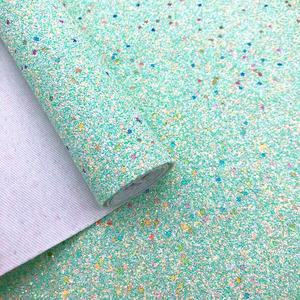 Tessuto in Pelle Intrecciata con Glitter Grosso Ecologico Multicolore per Fiocchi per Capelli, Scarpe, Borse, Divani, Sedie, Artigianato Fai-da-te, <span class=keywords><strong>Tende</strong></span> - Vendita all'Ingrosso - Product Image 1