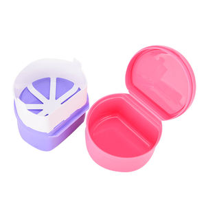 กล่องอาบน้ําทันตกรรมจัดเก็บฟันปลอมฟันปลอมถ้วยทําความสะอาดพร้อมตะกร้ากรอง - Product Image 1