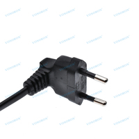 Câble d'alimentation européen à 2 broches cordon d'alimentation à Angle droit vers IEC C7 Figure 8 câble d'alimentation pour Samsung alimentation LED TV ordinateur portable