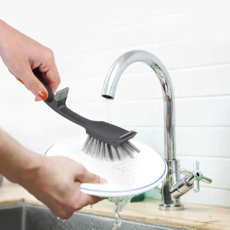 Brosse à vaisselle à long manche brosse de nettoyage de cuisine suspendue brosse à pot domestique