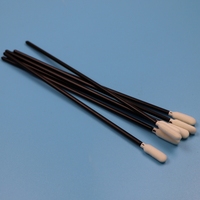 Éponge de nettoyage extra longue de 6,5 pouces avec manche noir, sans peluches, pour le nettoyage automobile et les applications en salle blanche (imprimantes, etc.)