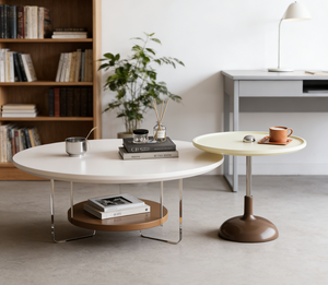 Juego de <span class=keywords><strong>Mesa</strong></span> de Centro Moderno de 2 Piezas, Ahorra Espacio, Duradero y Ecológico, con Tapa de Acrílico, Patas y Estante de Almacenamiento, Muebles para Sala de Estar - Product Image 2