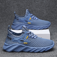 Nouvelles chaussures de marche athlétiques pour hommes, respirantes, confortables, en tissu maillé ajouré, toutes saisons, couleur unie, sans lacets, moulage par injection