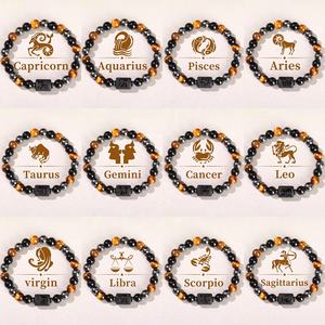 Bracelet JD GEMS Populaire des Douze Constellations du Zodiaque en Pierres Naturelles, Meilleure Vente, Bracelet en Perles Fines - Product Image 1