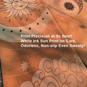 Tapete de Yoga de Corcho y Caucho Natural - Patrones Vibrantes con Tinta Blanca, Tinta a <span class=keywords><strong>Base</strong></span> de Agua Segura para Bebés, Agarre en Seco/Húmedo y Tecnología Anti-Decoloración - Product Image 4