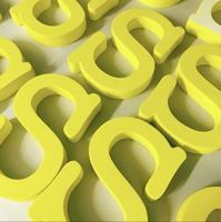 Signalétique murale en plastique mousse 3D avec revêtement en poudre, personnalisée, intérieure et extérieure, lettres anglaises en PVC 3D