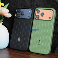 Étui de téléphone portable en cuir personnalisé, antichoc, à rayures décoratives, avec texte, pour iPhone 17 Pro Max 16 15 14