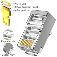 Connecteurs RJ45 personnalisés, connecteurs Cat5/Cat5e/Cat6, faciles à installer et adaptés aux câbles réseau Ethernet et au câblage domestique/de bureau