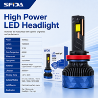 Ampoule de phare LED SFIDA V30 en alliage d'aluminium 150W, six tubes en cuivre, accessoires de voiture universels, sans erreur Canbus