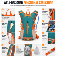 Sac à dos d'hydratation léger avec poche à eau de 2 L, sac à dos de randonnée respirant, sac de course à pied et de cyclisme en plein air