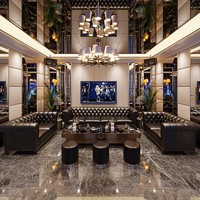 Cabina de cuero PU de lujo ligera personalizada UShape restaurante Club Bar sofá discoteca conjunto de muebles de sofá Hotel Bar muebles de restaurante